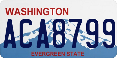 WA license plate ACA8799