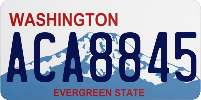 WA license plate ACA8845