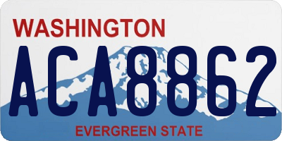 WA license plate ACA8862