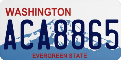 WA license plate ACA8865