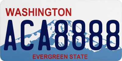 WA license plate ACA8888