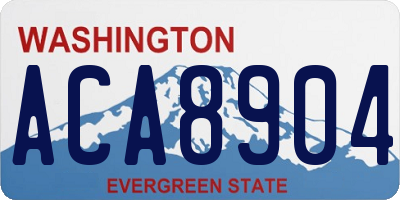 WA license plate ACA8904