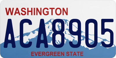 WA license plate ACA8905