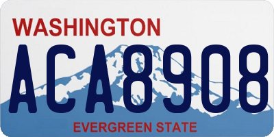 WA license plate ACA8908