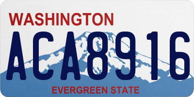 WA license plate ACA8916