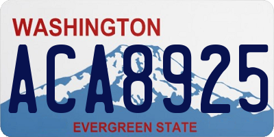 WA license plate ACA8925