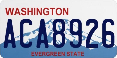 WA license plate ACA8926