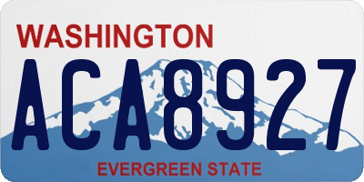 WA license plate ACA8927