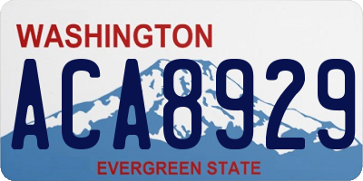 WA license plate ACA8929
