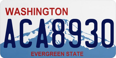 WA license plate ACA8930