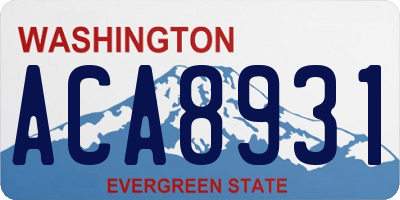 WA license plate ACA8931