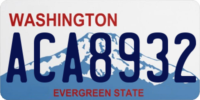 WA license plate ACA8932