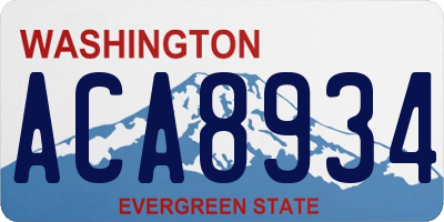 WA license plate ACA8934