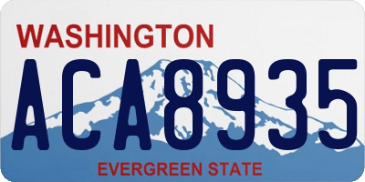 WA license plate ACA8935