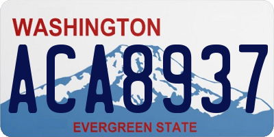 WA license plate ACA8937