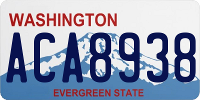 WA license plate ACA8938