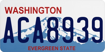 WA license plate ACA8939