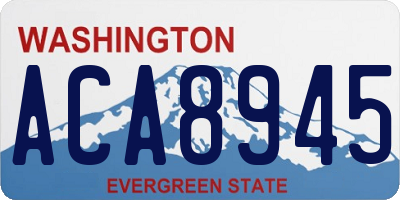 WA license plate ACA8945