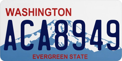 WA license plate ACA8949