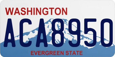 WA license plate ACA8950