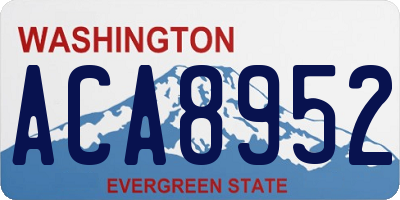 WA license plate ACA8952