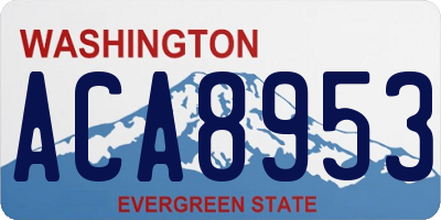 WA license plate ACA8953