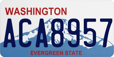 WA license plate ACA8957