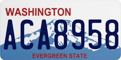 WA license plate ACA8958