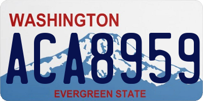 WA license plate ACA8959