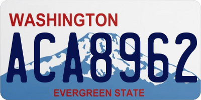 WA license plate ACA8962