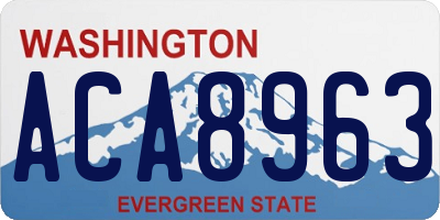 WA license plate ACA8963