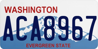 WA license plate ACA8967