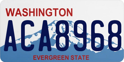 WA license plate ACA8968