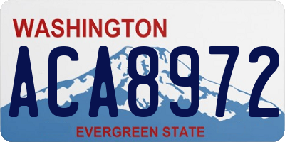 WA license plate ACA8972