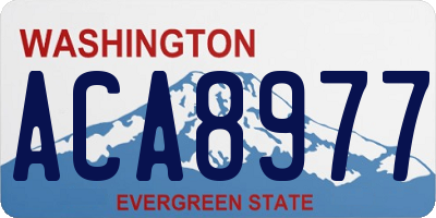 WA license plate ACA8977