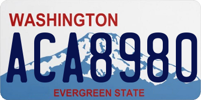 WA license plate ACA8980