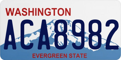WA license plate ACA8982