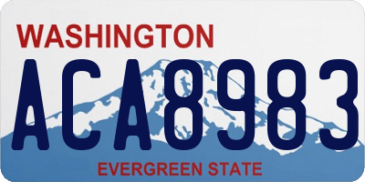 WA license plate ACA8983