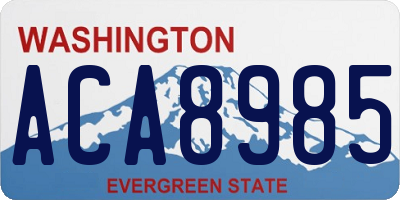 WA license plate ACA8985