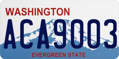 WA license plate ACA9003