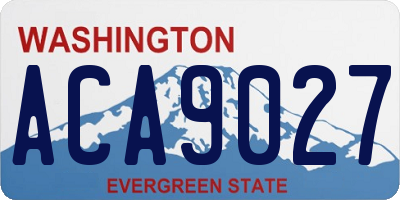 WA license plate ACA9027