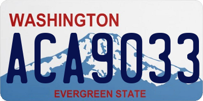 WA license plate ACA9033
