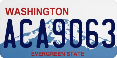 WA license plate ACA9063