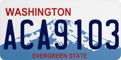 WA license plate ACA9103