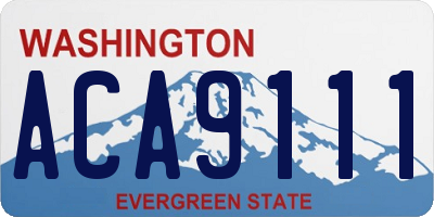 WA license plate ACA9111