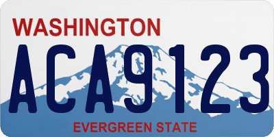 WA license plate ACA9123