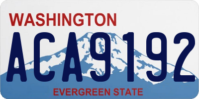 WA license plate ACA9192