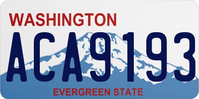 WA license plate ACA9193