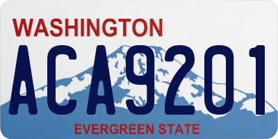WA license plate ACA9201