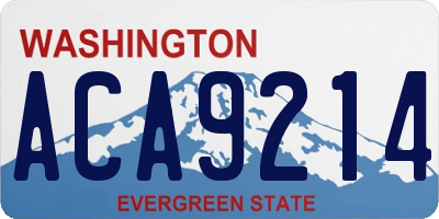 WA license plate ACA9214